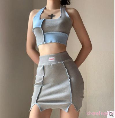 Set áo yếm + váy thời trang quyến rũ cho nữ