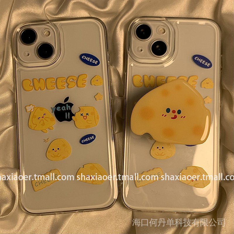 The cute three-dimensional transparent cheese shipped on the same day is suitable for iphone13promax Apple 12 mobile phone case 11 silicone xsmax women's xr new xs soft x drop-proof suit fun creative cartoon girl internet celebrity niche LDOZ