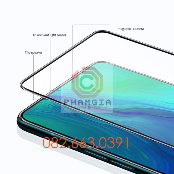 [reno] Kính cường lực Oppo Reno 3 pro reno 4 reno 5 full PRO màn hình full keo không chấm liti