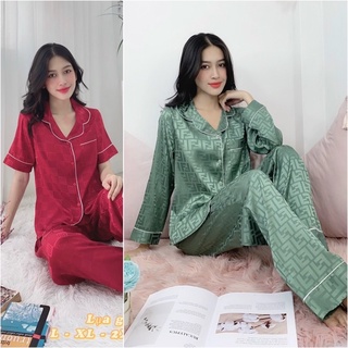 Nhiều size (L-XL-2XL) 🔮 Bộ Pijama LỤA GẤM CAO CẤP, có túi quần