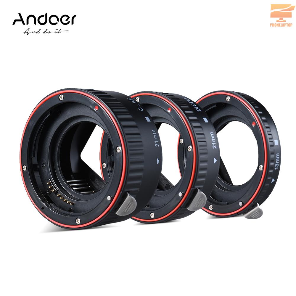 Lapt Andoer Macro Extension Tube Set 3-Piece 13mm 21mm 31mm Auto Focus Extension Tube Rings for Camera Body and Lens of 35mm SLR Compatible for Canon all EF and EF-S Lenses