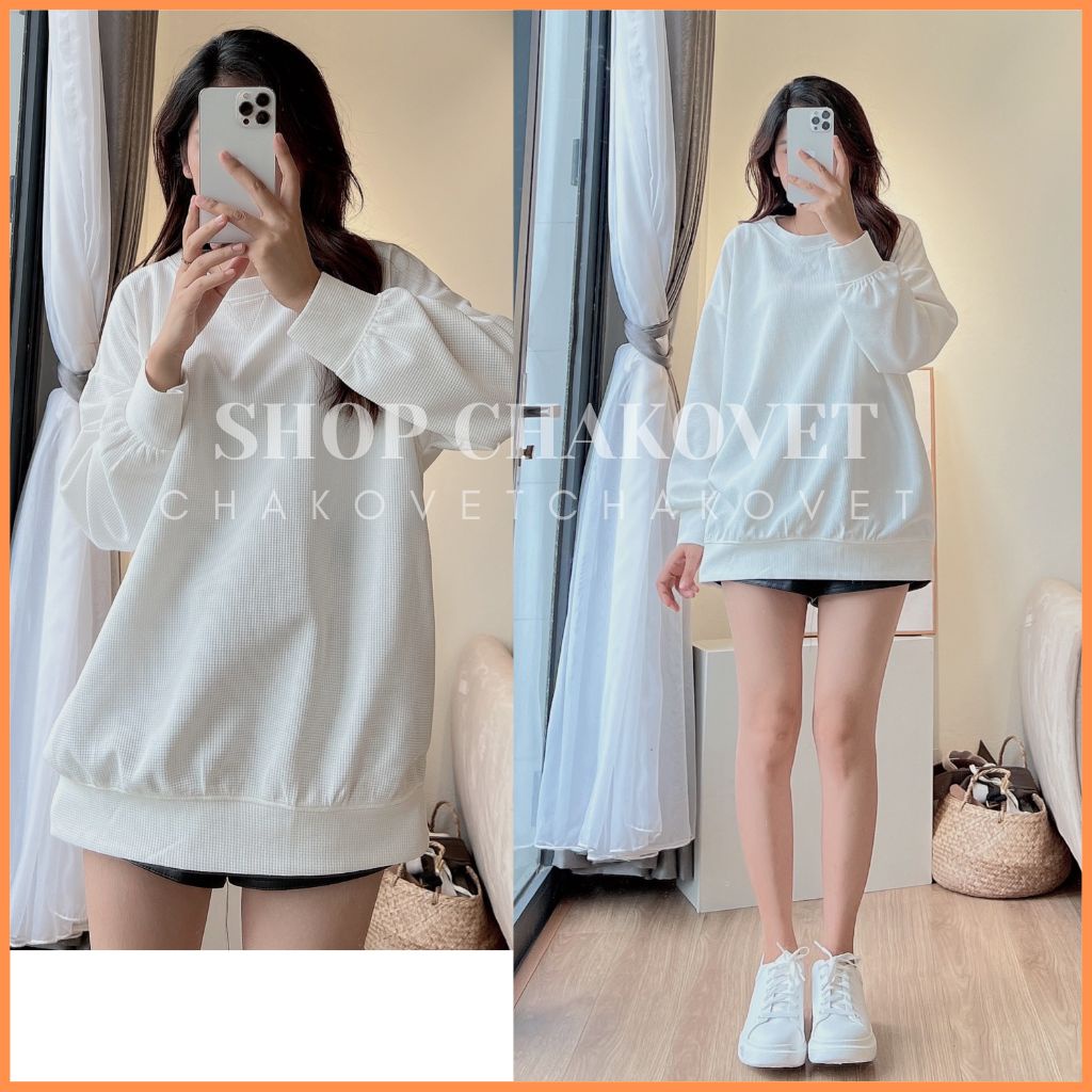 Áo Sweater trơn dài tay nữ Unisex ❤️ A8457 Áo nỉ da cá Form rộng Basic phong cách Ulzzang Hàn Quốc nhiều màu cực xinh ❤️