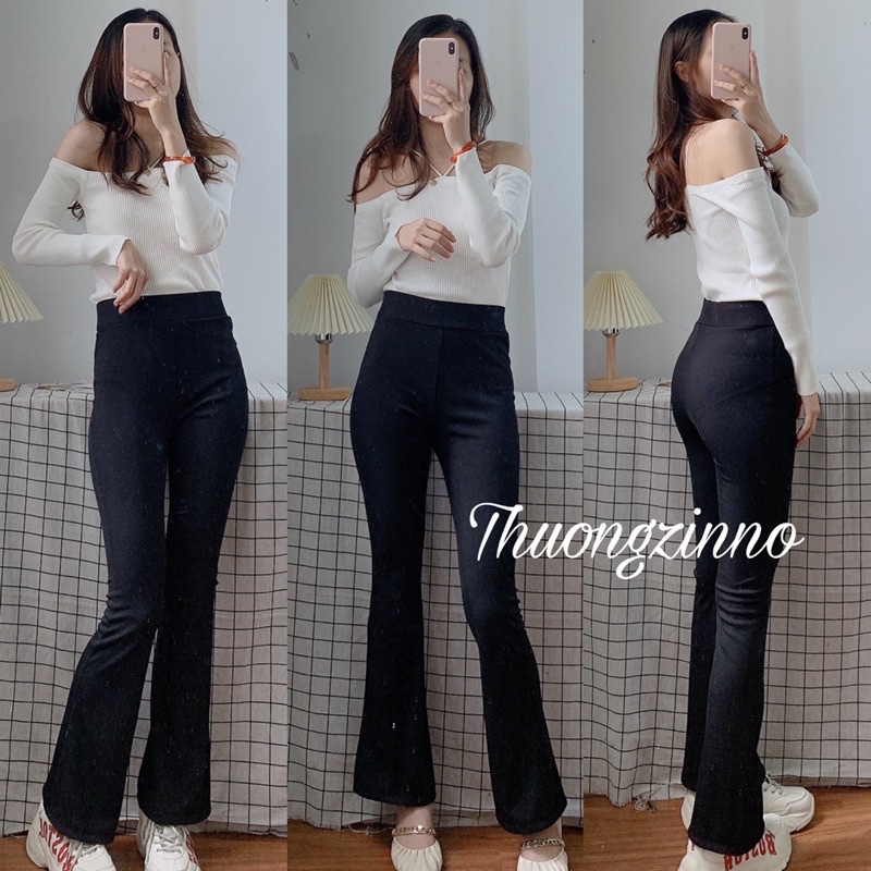 QUẦN ỐNG LOE GÂN TĂM SANG CHẢNH