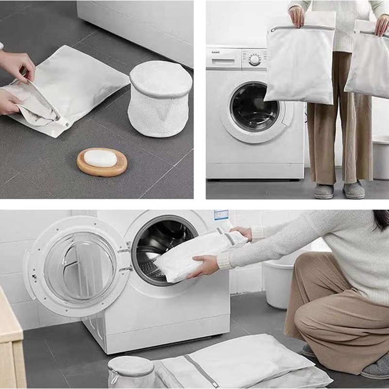 Túi Lưới Giặt Quần Áo / Túi Đựng Đồ Du Lịch Có Khóa Kéo Cao Cấp Bảo Vệ Máy Rửa Chén