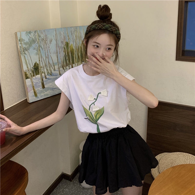 Áo Thun Sát Nách Dáng Rộng Thiết Kế Mới Thời Trang Mùa Hè Theo Phong Cách Hàn Quốc