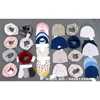 [AUTH] Set khăn mũ cotton kẻ H&M Auth cho bé