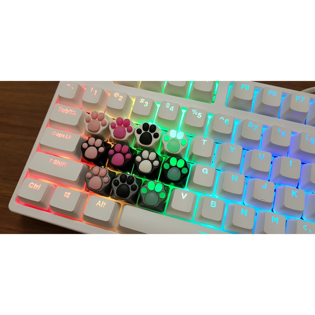 Keycap nút phím artisan tay mèo chất liệu kim loại nhôm CNC, phần đệm tay mềm