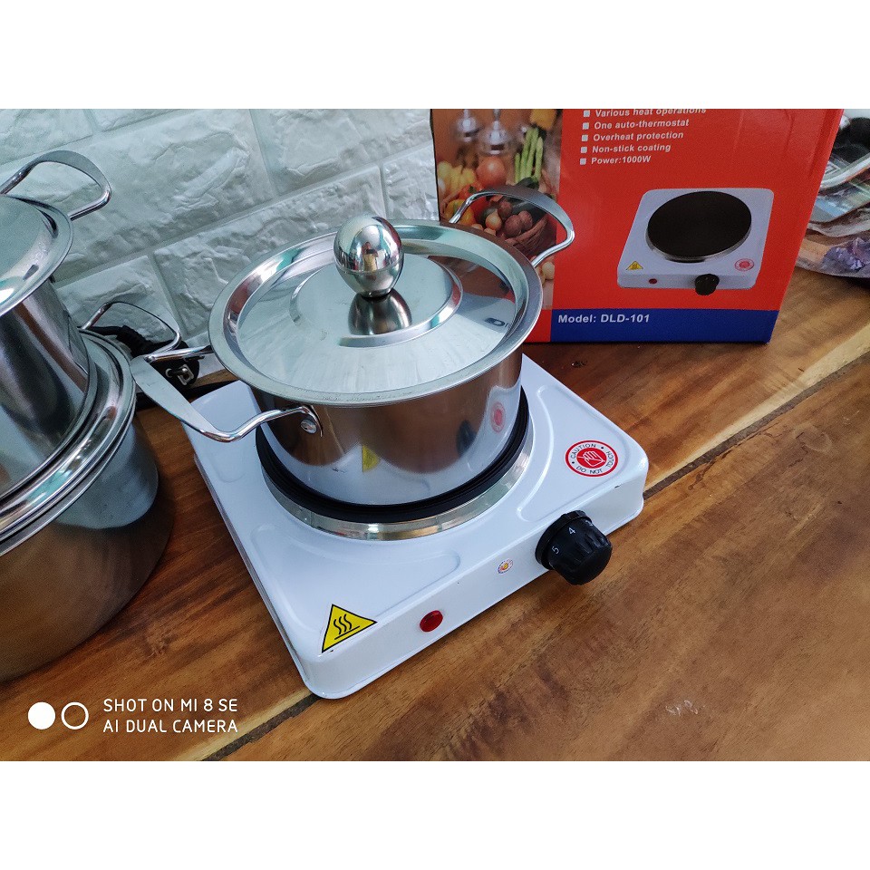 [FREESHIP] Bếp Điện Làm Nóng Cafe 1000W Mặt Đen Chính hãng.