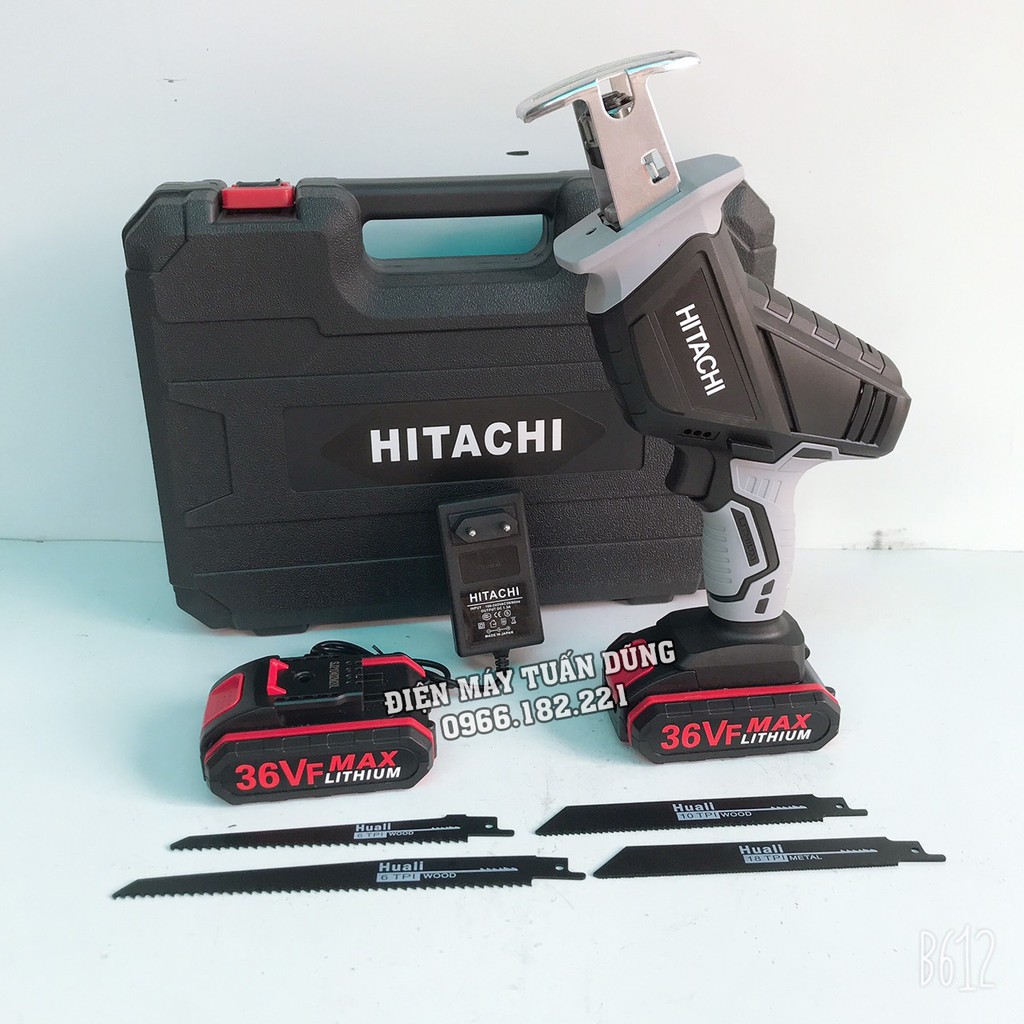 Máy cưa kiếm HITACHI pin 36V (2 pin 1 sạc) Tặng 4 lưỡi cưa