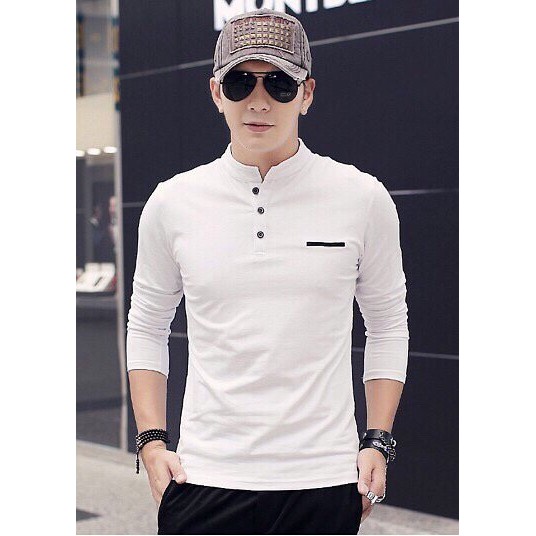Áo thun dài tay cổ trụ thu đông thời trang - M L XL - DT53