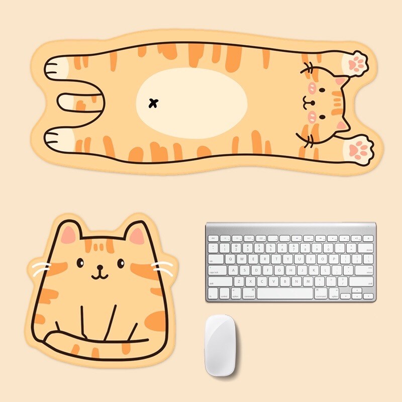 Tấm lót chuột, Bàn di chuột, Mousepad Mèo Gấu Dễ thương cute Size: 70x25x0.3cm và 25x25x0.3cm