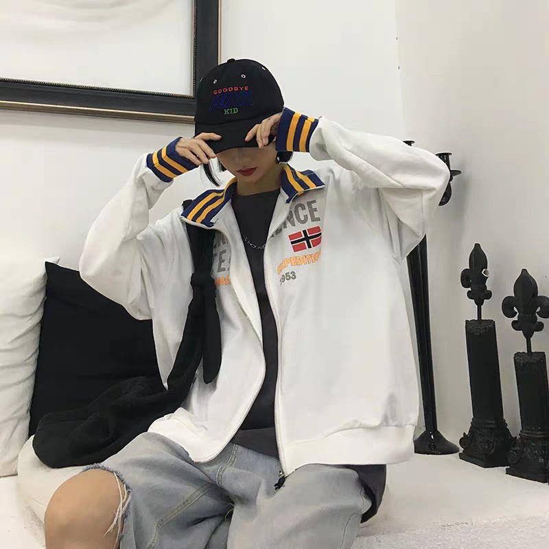 ÁO SWEATER TAY DÀI KHÓA KÉO SINCE 1953 - ÁO NỈ NGOẠI MẶC 2 KIỂU