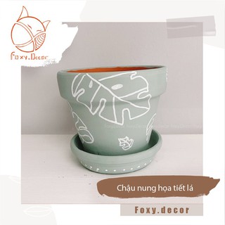 [🌵🌈Chậu đất nung Monstera Mint phối xanh pastel ngọt ngào - Hàng thiết kế🌈🌵] - nhận vẽ theo yêu cầu (sỉ - lẻ)