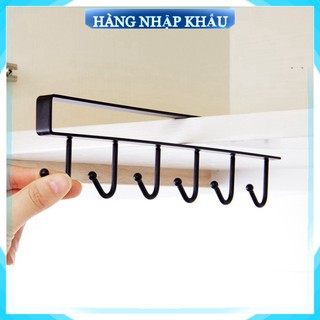 [Bảo hành - 1 Đổi 1]  Giá móc treo đồ đa năng gắn cài kẹp dưới tủ bếp, kệ bàn để cốc ly, dụng cụ nấu ăn bằng sắt tiện