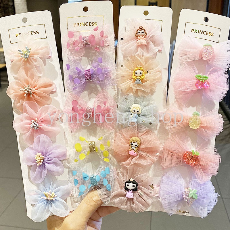 Set 5 Kẹp Tóc Hình Nơ Dễ Thương Cho Bé Gái
