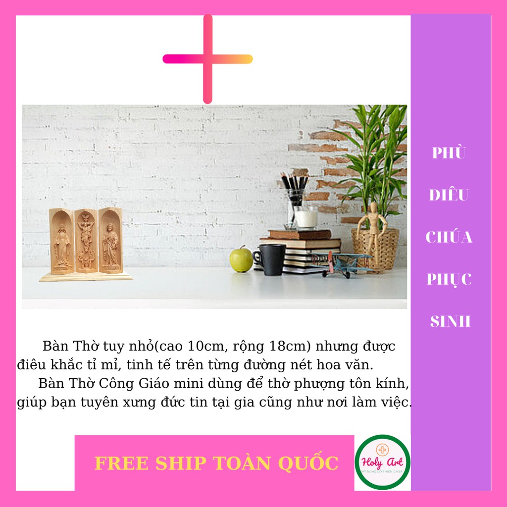 Tượng Chúa phục sinh - MẸ BAN ƠN MARIA BẰNG GỖ, KÍCH THƯỚC 15X7cm TƯỢNG LÀM QUÀ TẶNG