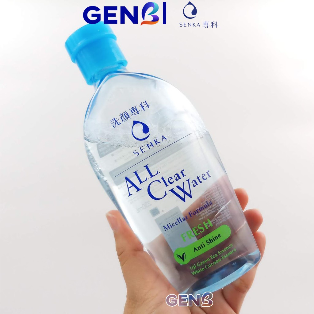 [HÀNG NHẬT] Nước Tẩy Trang SENKA 230ML Cho Da Dầu Mụn Micellar ALL CLEAR WATER FRESH Tẩy Trang Điểm - Mỹ phẩm GENB