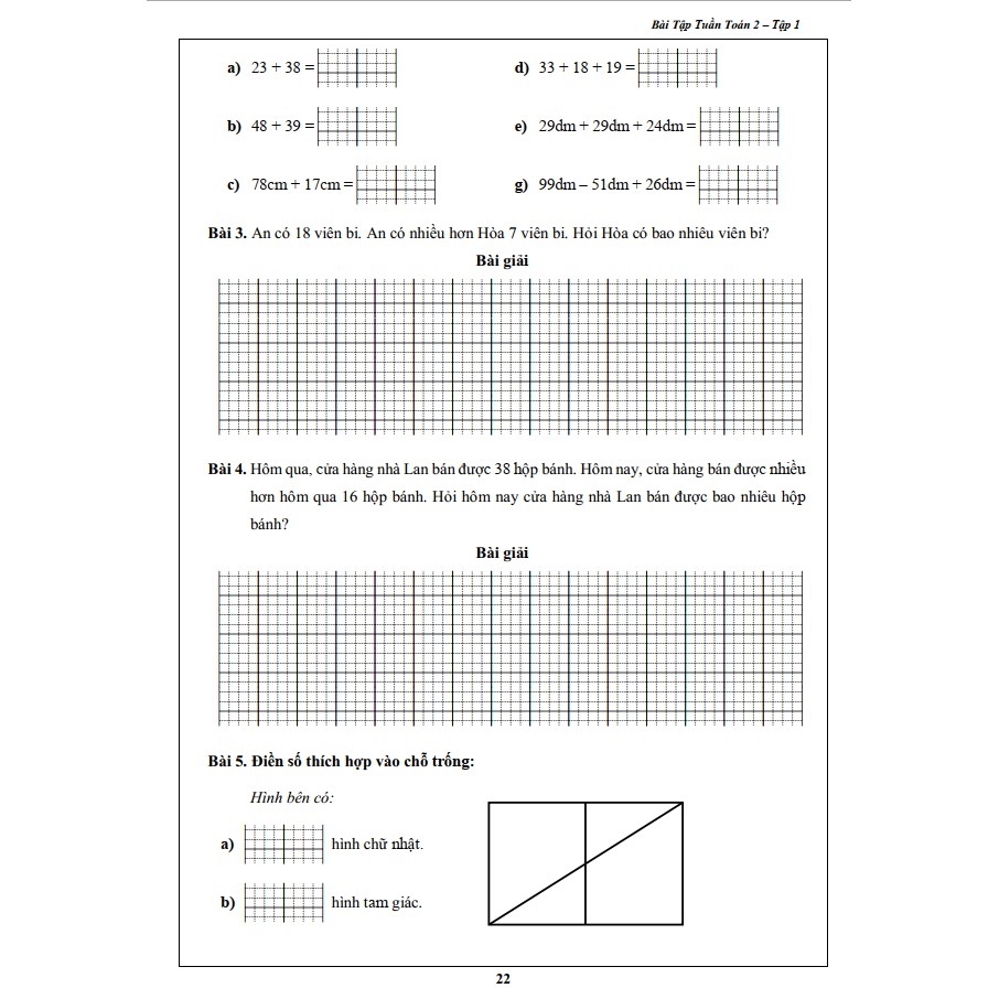 Sách - Bài Tập Tuần Toán 2 - Tập 1 (1 cuốn)