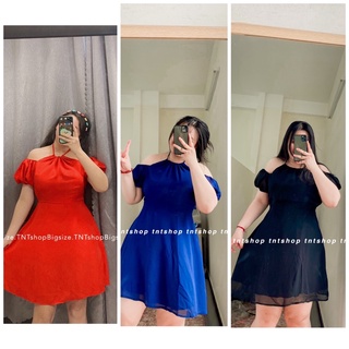 Đầm voan cổ yếm trễ vai