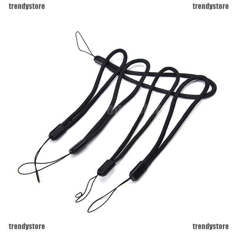 Set 5 Dây Đeo Cổ Tay Màu Đen Bằng Nylon Cho Điện Thoại / iPod / USB / mp3
