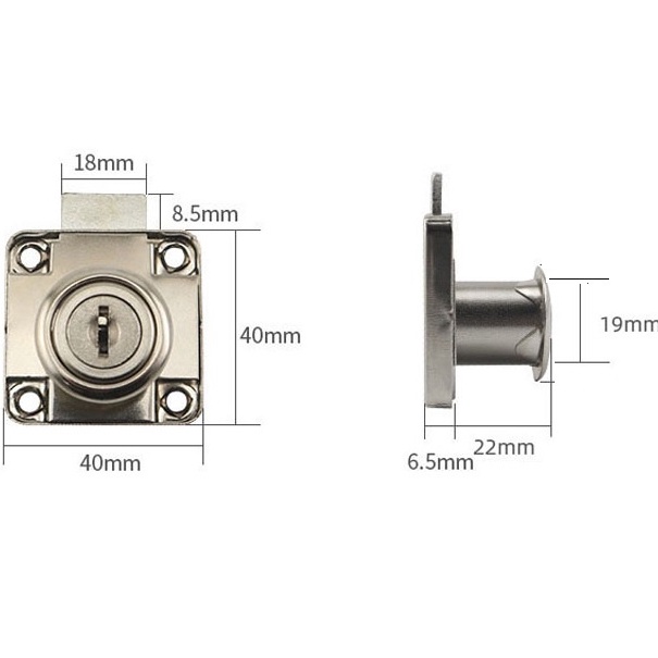 Ổ khóa tủ Inox Ổ khóa hộc kéo kèm vít Ổ khóa tủ gỗ cao cấp chắc chắn