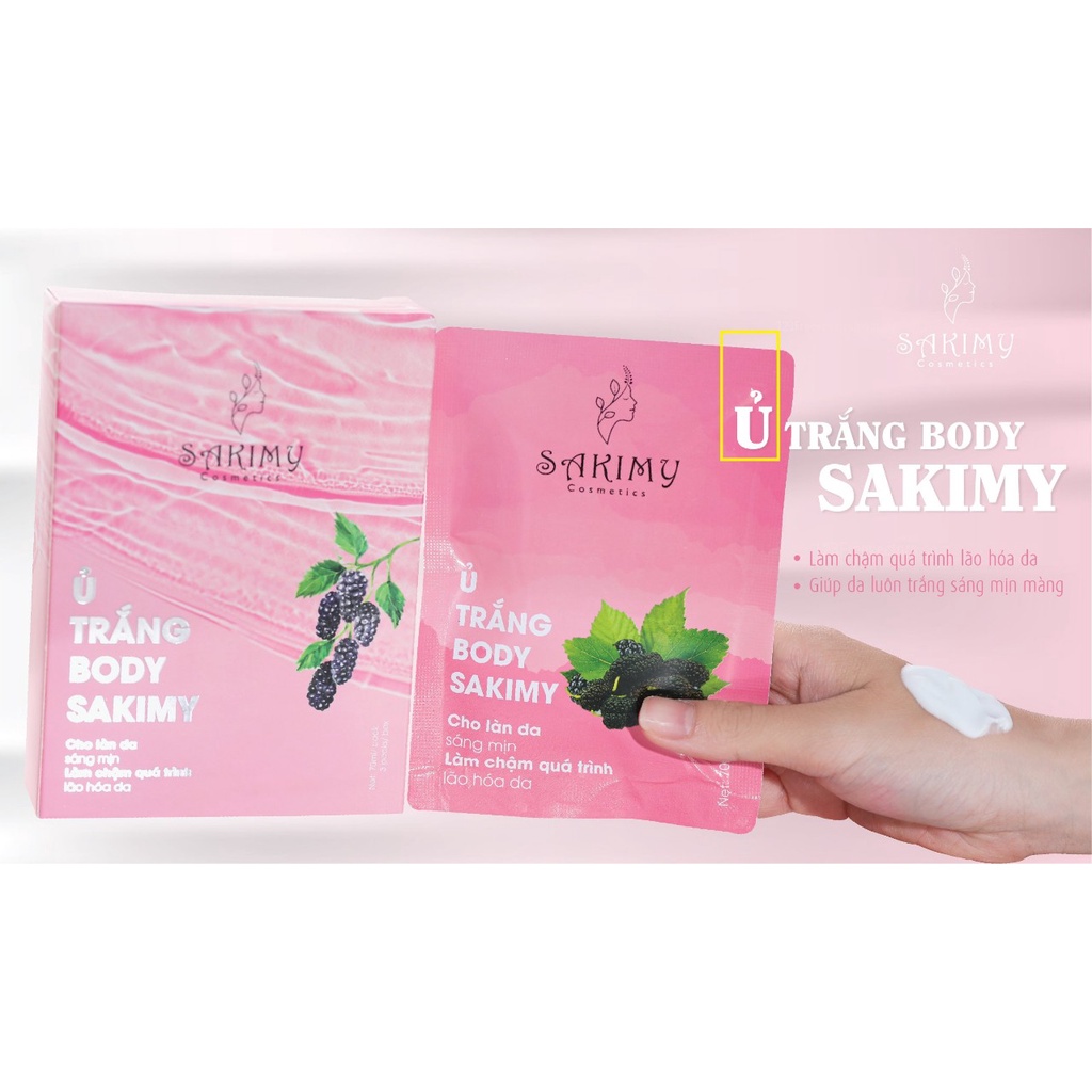 Ủ Trắng Body Sakimy Lên Tone Sau Mỗi Lần Ủ ( Hộp 3 Gói 70ml ) | WebRaoVat - webraovat.net.vn