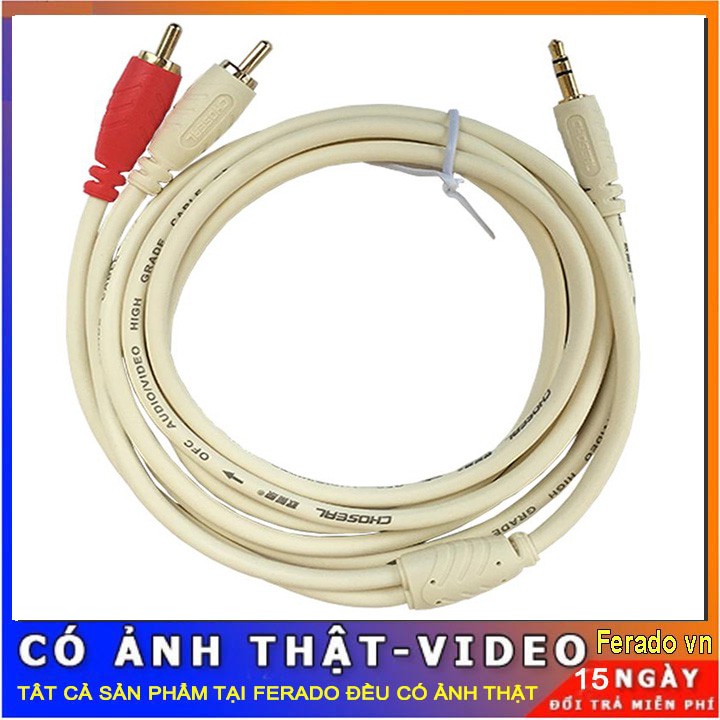 cuộn Dây loa 1 đầu 3.5 ra 2 AV  dài 5m