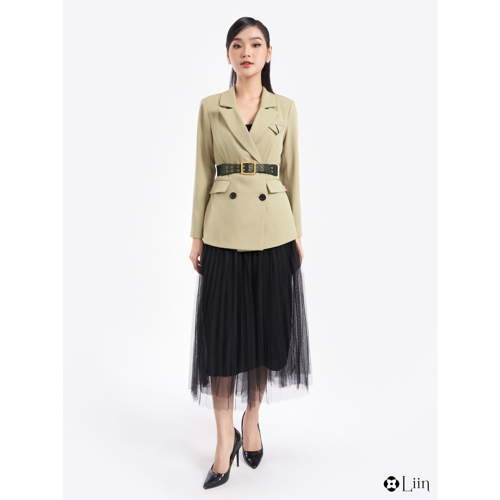 Áo vest nữ thanh lịch mix túi trơn basic dài tay kiểu dáng sang trọng Liin Clothing V5431
