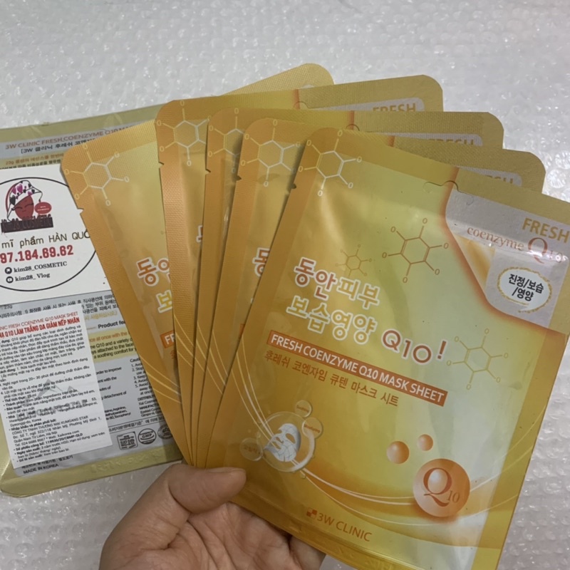 Mặt nạ trắng da, giảm nếp nhăn,chống lão hoá Coenzyme 3W clinic