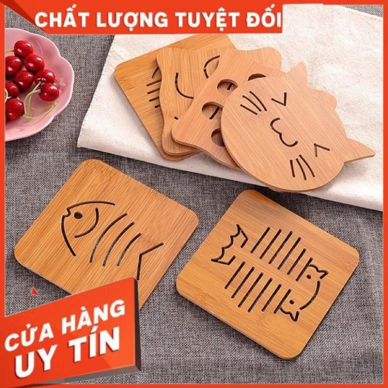 Sale Sốc -  Lót nồi bằng gỗ nhiều hình dễ thương. . Siroshop.