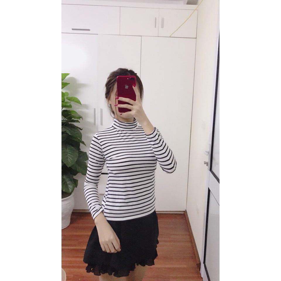 Áo thun gân cổ cao 3 phân hàng loại 1