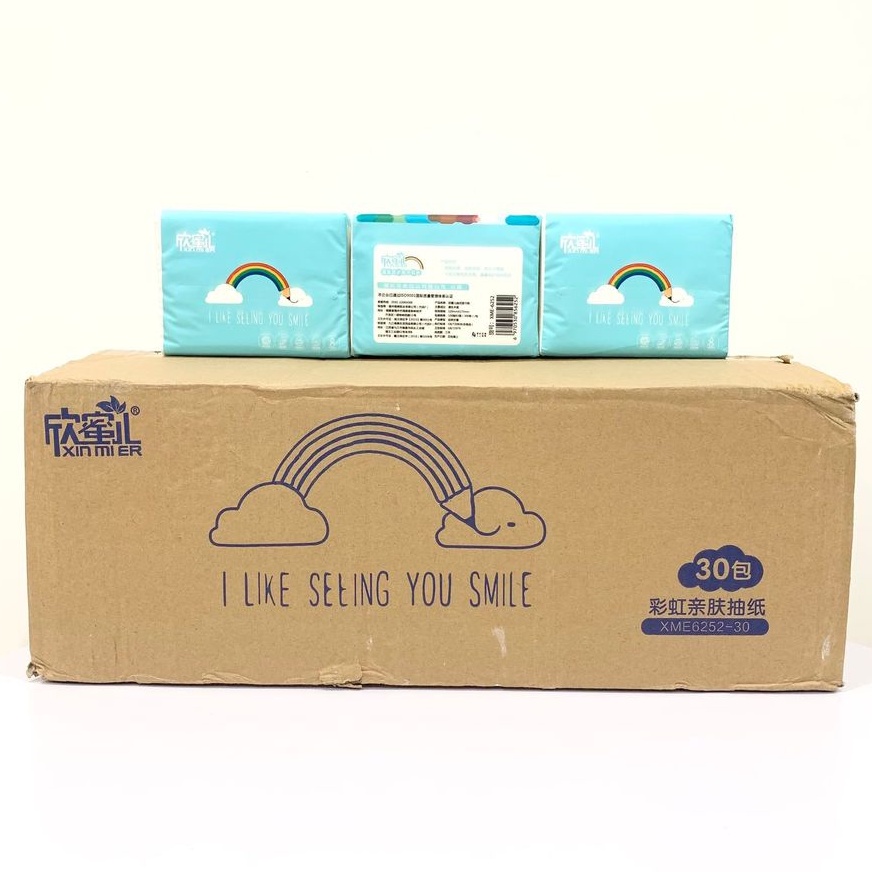 THÙNG 30 GÓI GIẤY ĂN/ GIẤY RÚT CẦU VỒNG XINMIER NỘI ĐỊA TRUNG BÁN SIÊU RẺ