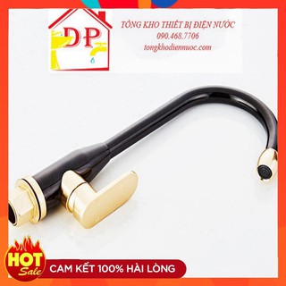 Vòi rửa chén | Vòi rửa bát nóng lạnh vàng đen cao cấp GIORMANI VRB17 - tặng đôi dây cấp nước inox