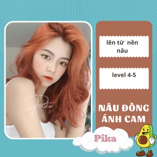 Thuốc Nhuộm Tóc Màu Nâu Đồng Ánh Cam Không Cần Tẩy | Pika