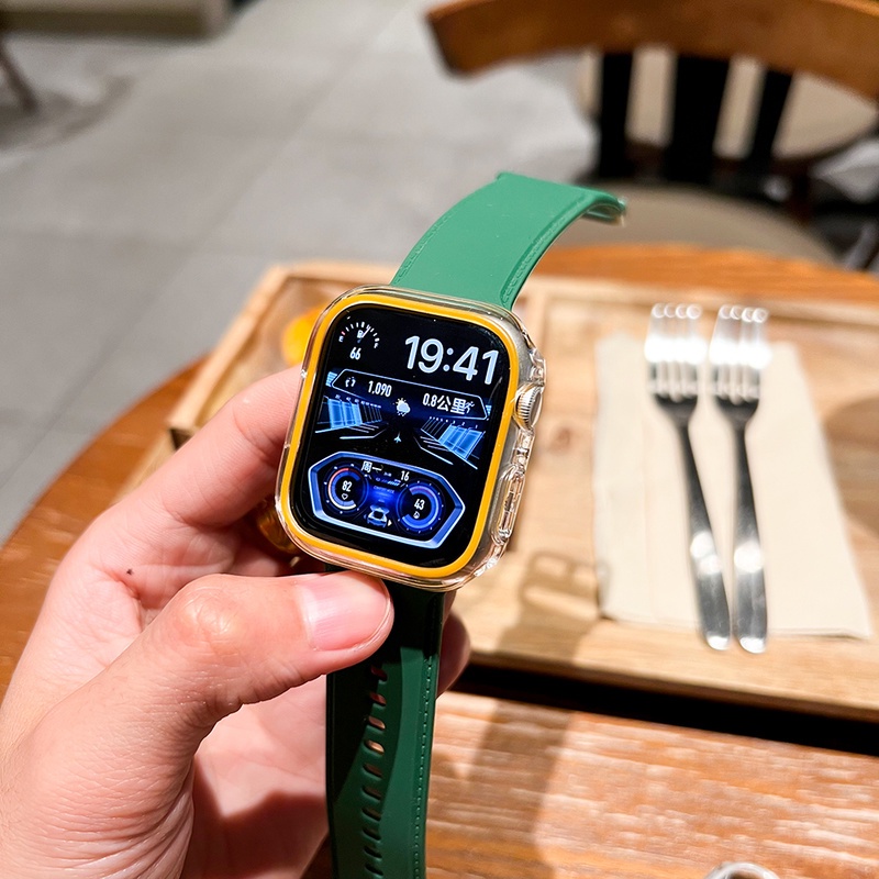 Khung PC Cứng Bảo Vệ Mặt Đồng Hồ Apple Watch 45mm 41mm 38mm 42mm 40mm 44mm iWatch 7 6 5 4 3 SE