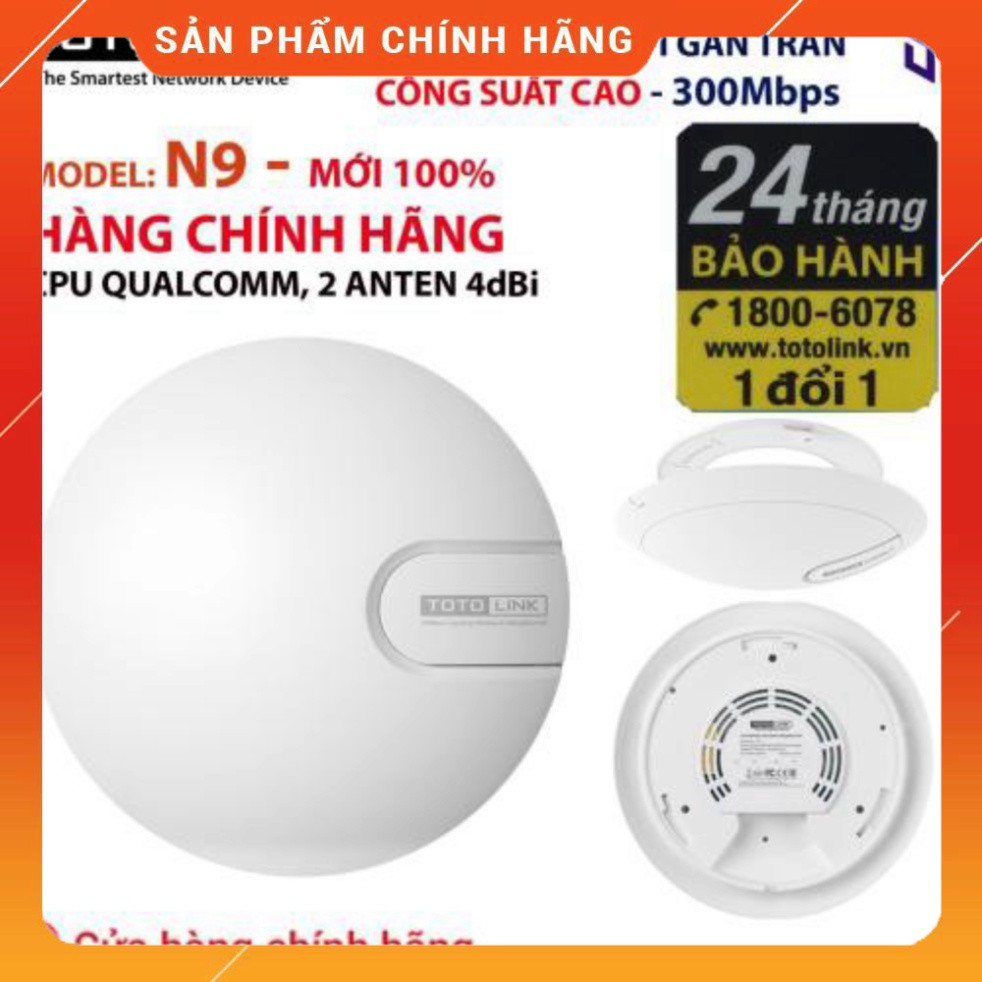 (Chính Hãng) Bộ Phát Sóng Wifi Totolink N9 (Trắng) - Hỗ trợ 40 người truy cập cùng lúc