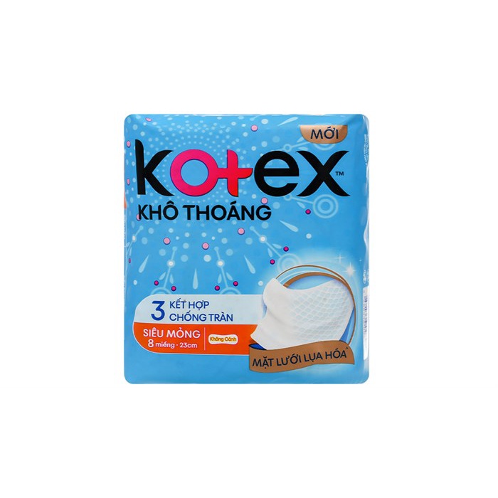 Băng vệ sinh Kotex khô thoáng siêu mỏng không cánh gói 8 miếng