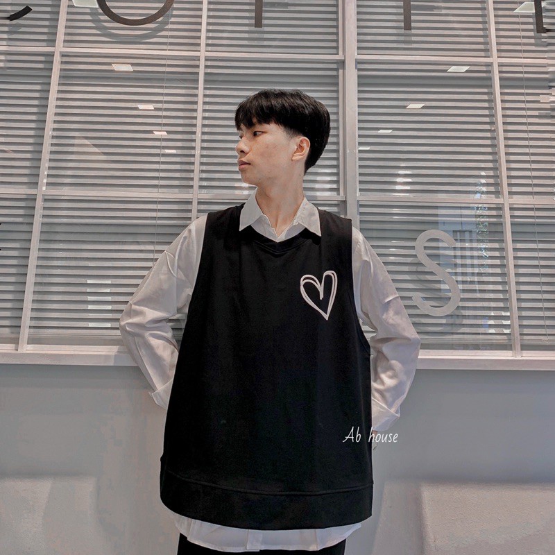 Áo Gile Heart Nam Nữ Unisex (Ảnh thật/có sẵn)