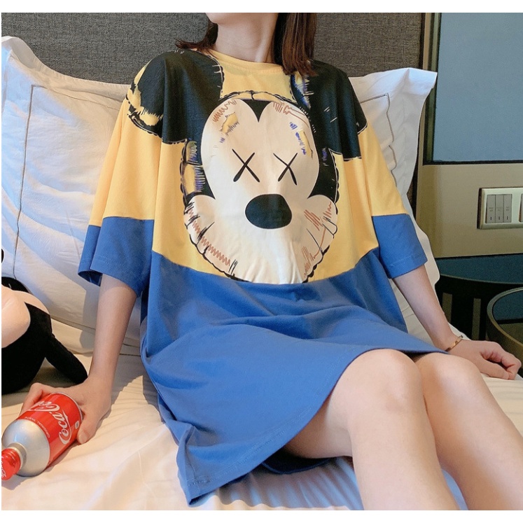 Đầm Mặc Nhà, Mặc Ngủ Dài Hoạt Hinh Disney Vải Thun Mềm Mịn Thoáng Mát Họa Tiết Dễ Thương V38030 | BigBuy360 - bigbuy360.vn