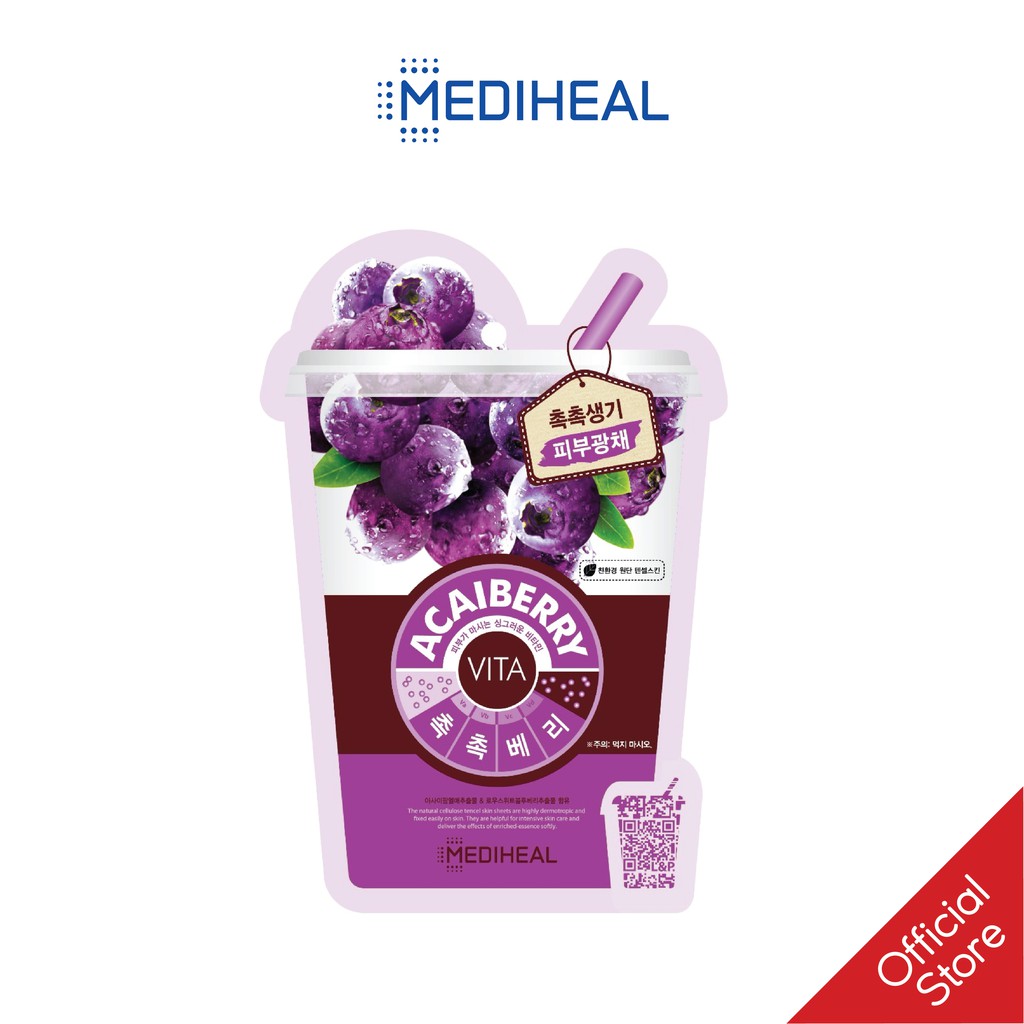 Mặt Nạ Tinh Chất Việt Quất Ngăn Ngừa Lão Hóa Da Mediheal Acaiberry Vita Mask 20ml