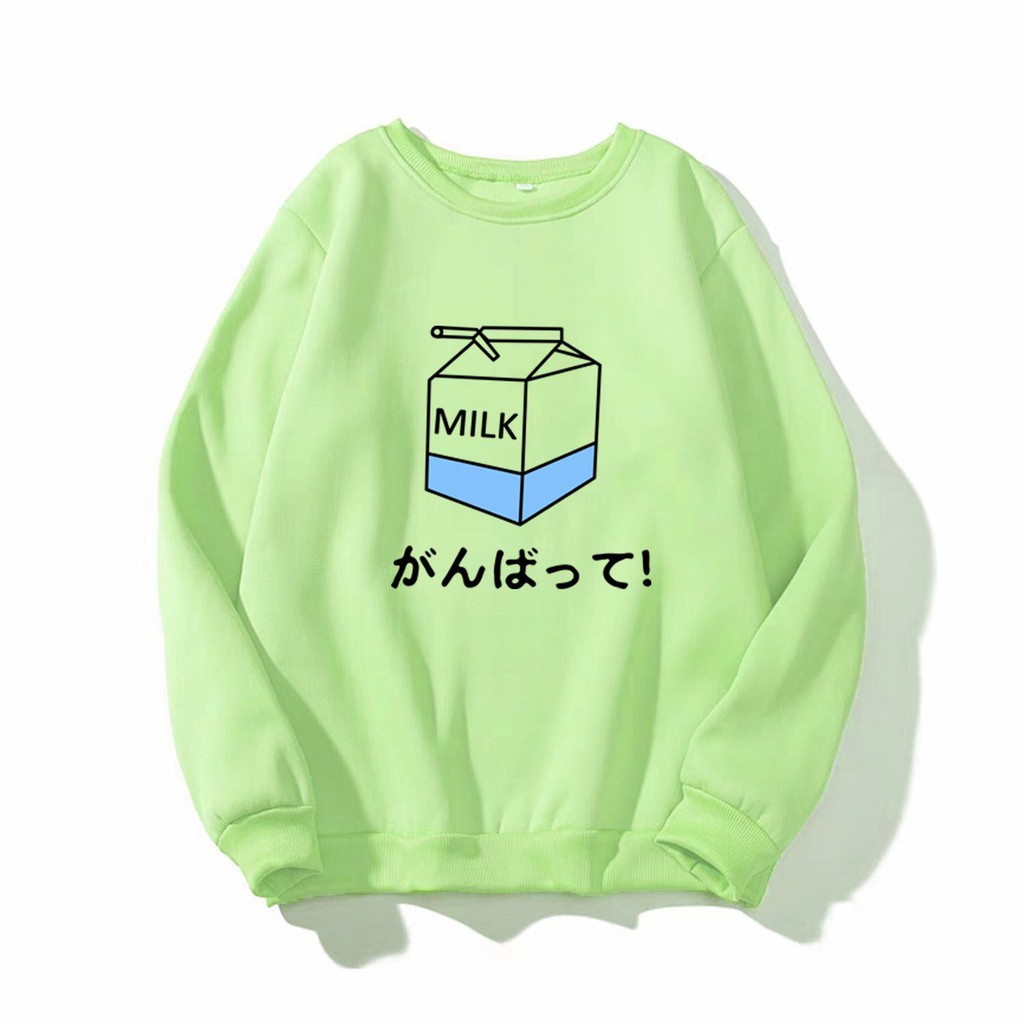 [FREESHIP_50K] Áo Sweater chui đầu nam nữ dễ thương MILK hộp sữa nỉ bông ngoại mềm mịn, giữ ấm tốt, làm áo cặp