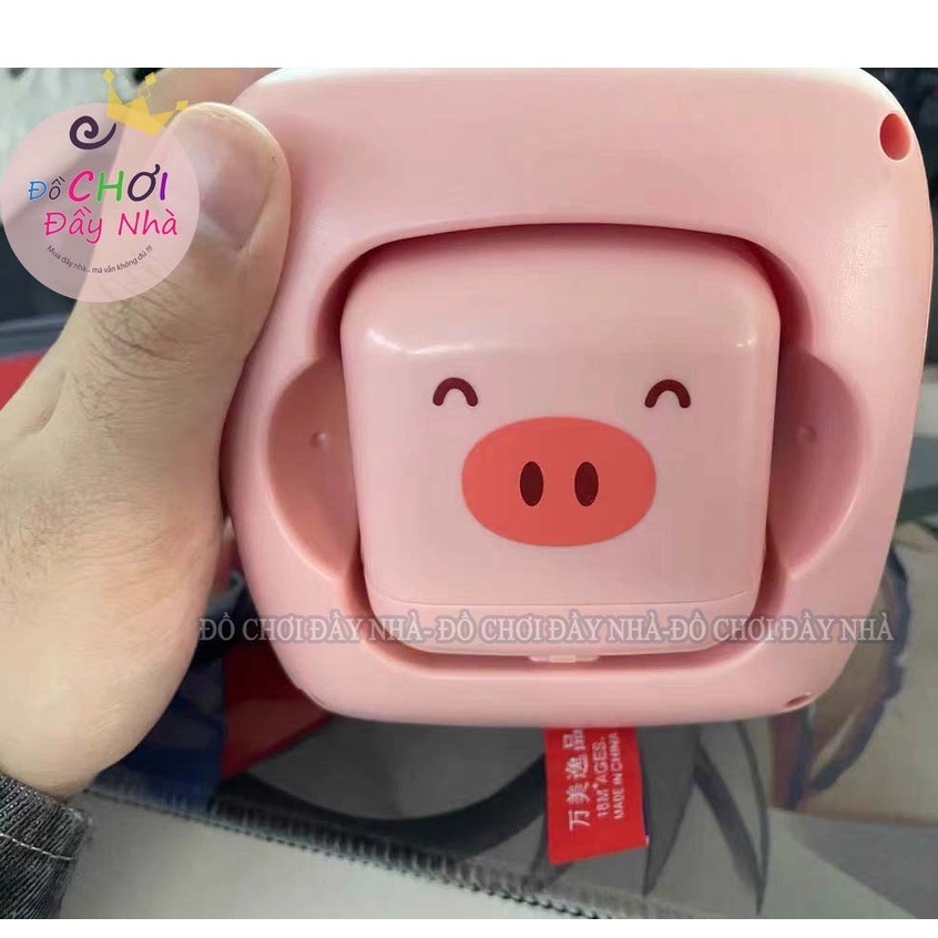 Đồ chơi phím nhạc,trống, hộp nhạc, - mẫu mẹ con heo hồng, bò sữa siêu đáng yêu có bánh xe chạy đà- Đồ chơi đầy nhà