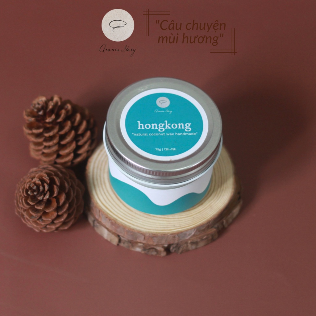 Nến Thơm Trang Trí, Cao Cấp, Tự Nhiên Aroma Story Hương Quả Lê Anh Và Hoa Lan Hongkong Size 75g