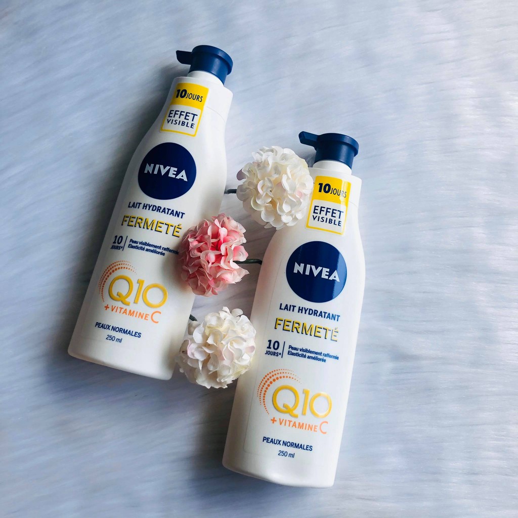 NIVEA Lait Hydratant Fermete Q10+Vitamin C - Sữa Dưỡng Thể Cấp Ẩm, Săn Chắc Da Với Co-Enzyme Q10 & Vitamin C 250ml