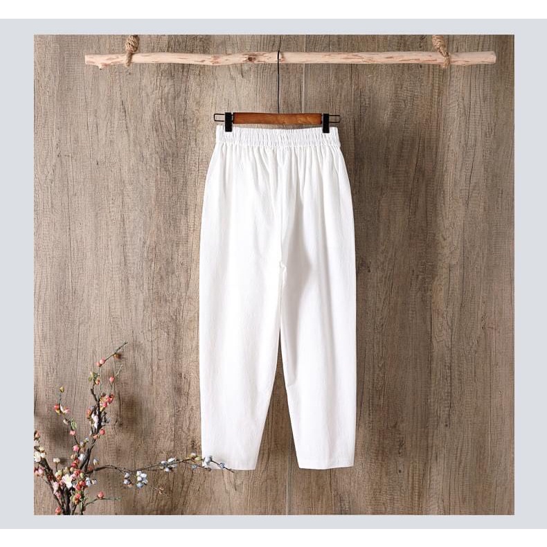 Quần baggy đũi xước nhật cạp chun form đẹp 823
