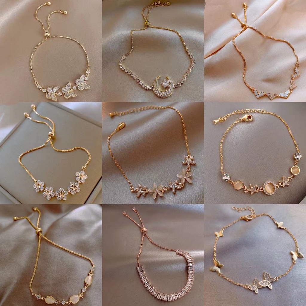 Lắc tay hình zircon Cao Cấp Đơn Giản Phong Cách Hàn Quốc Thời trang cho nữ