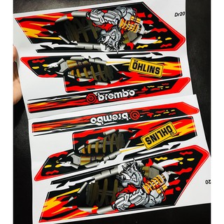 DDXM-V15- BỘ TEM CHẾ DÁN CHO XE DREAM HÌNH CON HEO