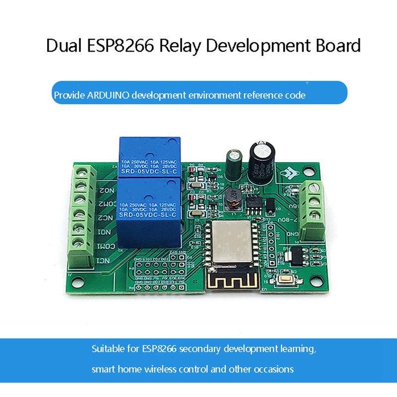 Mô đun rơ le ESP8266 ESP-12F WIFI 2CH 5V/8-80V cho ARDUINO IDE
