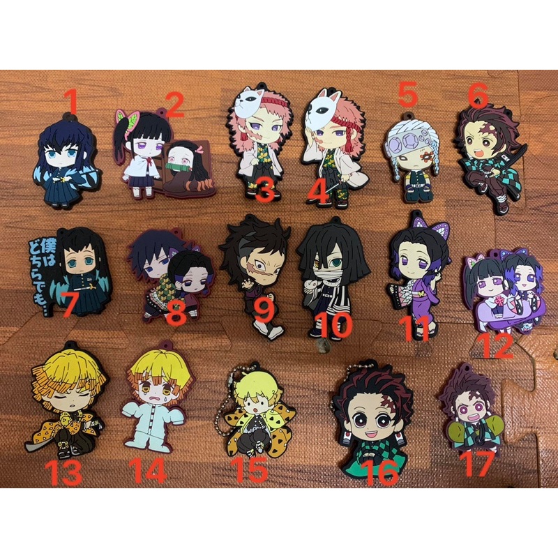 Tổng hợp móc chìa khoá cao su Kimetsu no Yaiba rubber keycharm