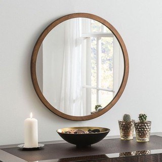 D46cm Gương Bỉ khung gỗ tự nhiên trang trí treo tường  gương soi